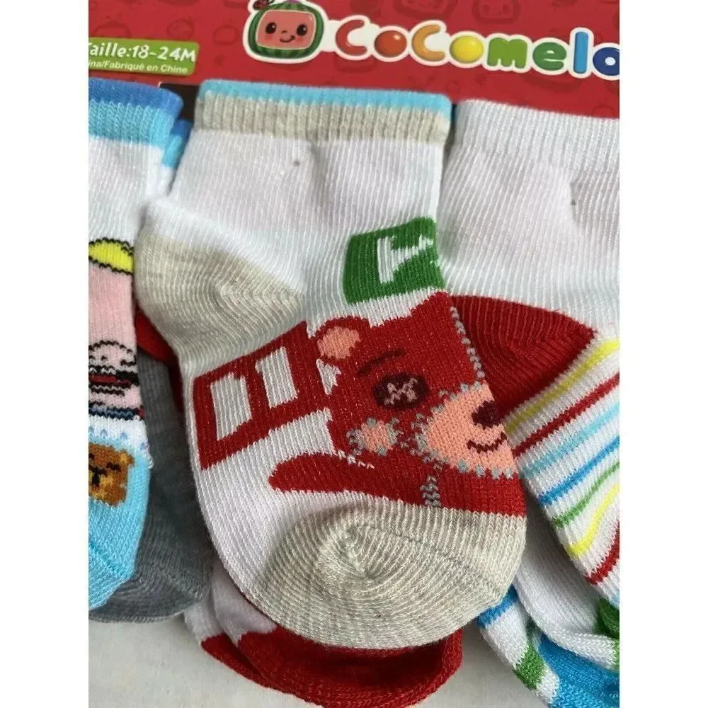 Cocomelon Toddlers Socks 10‎ Pk Fits Size 4-7 Unisex Moonbug JJ TomTom YoYo New